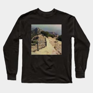 View from the Spanish mountain Spain sightseeing trip photography from city scape Barcelona Blanes Malgrat del Mar Santa Susuana Long Sleeve T-Shirt